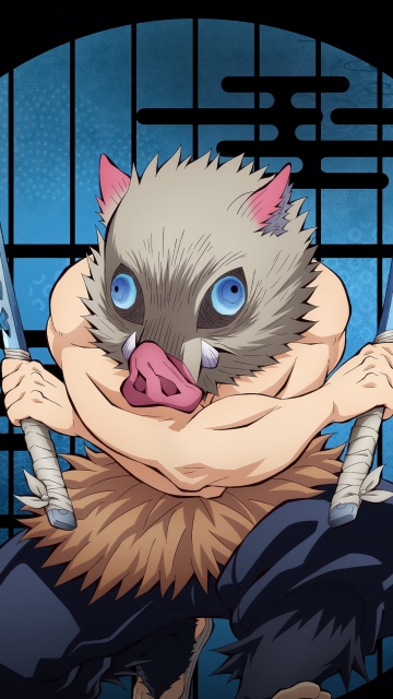 Inosuke Hashibira - Infinity Castle, 5K, Anime movie, Demon Slayer: Kimetsu No Yaiba Infinity Castle, Black background, Inosuke Hashibira