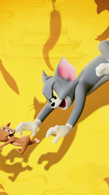 Tom And Jerry: Forbidden Compass, 2025, Animation movies, 5K, Tom & Jerry, 2025 Movies, Yellow background