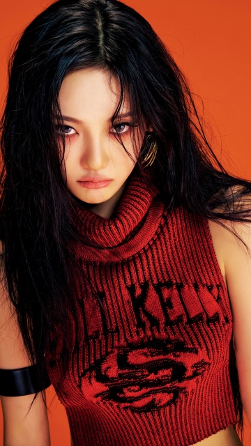 NingNing (aespa) Dirty Work, Orange background
