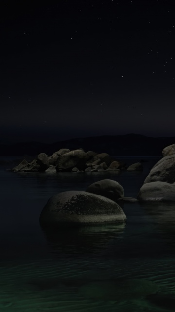 macOS Tahoe Beach Night, 5K wallpaper