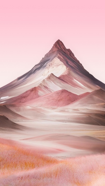Mountain Landscape, Pink aesthetic