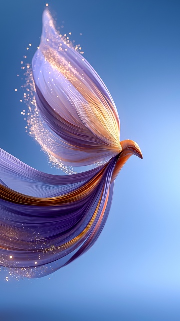 Abstract bird, Ribbons
