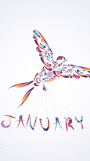 January, Abstract bird