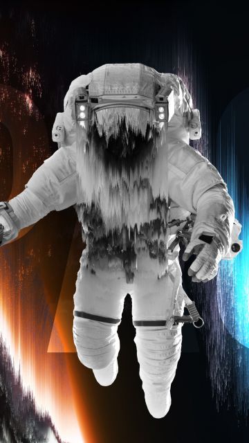 Astronaut, Fade, Space artwork, Blue, Red, Space suit