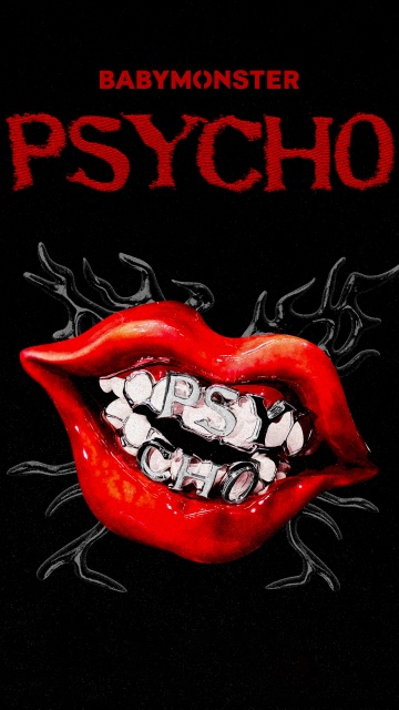 PSYCHO Song by BABYMONSTER, Black background 5K