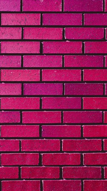 Brick wall, Magenta, Red, Bricks, Bright, 5K