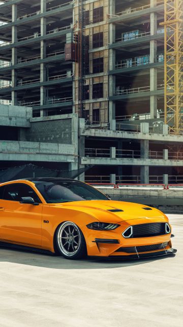 Ford Mustang, Custom tuning, Orange cars, 5K