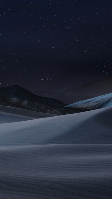 Snow mountains, Starry sky