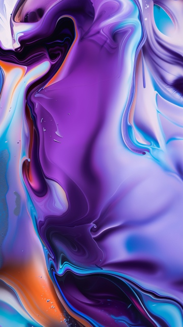 Fluid art, Purple and blue