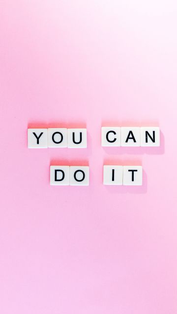 You Can Do It, Pink background, Girly backgrounds, Motivational, Popular quotes, Letters, Aesthetic, 5K, Pastel pink, Pastel background