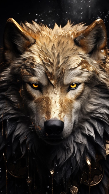 Majestic wolf, iPhone wallpaper