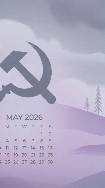 May 2026 Calendar, May Day wallpaper