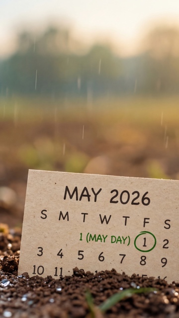 May 2026 Calendar, Rainy day