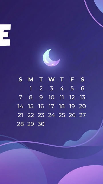Purple June 2026 Calendar