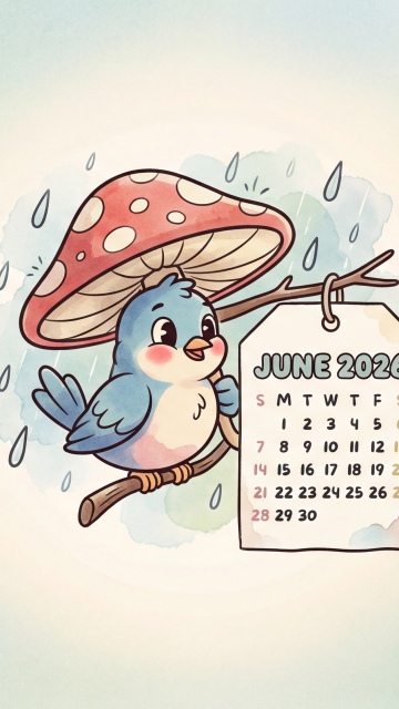 Cute June 2026 Calendar wallpaper