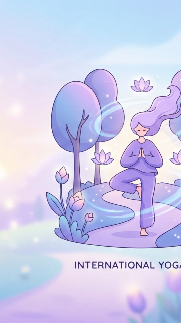 June 2026 Calendar Wallpaper 5K, Yoga Day