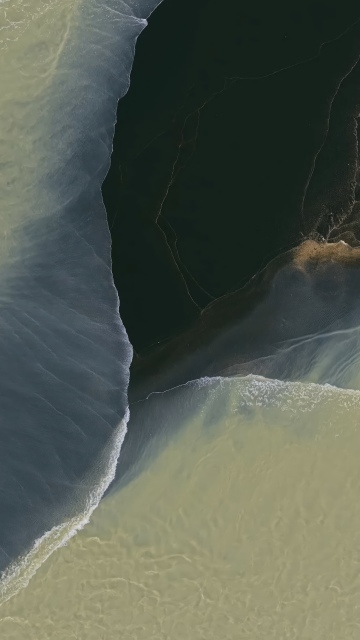 Black volcanic sand, Aerial Photography
