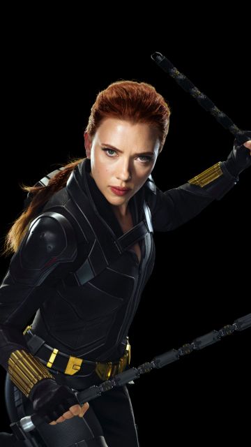 Black Widow, Natasha Romanoff, Scarlett Johansson, Black background, 2020 Movies, 5K