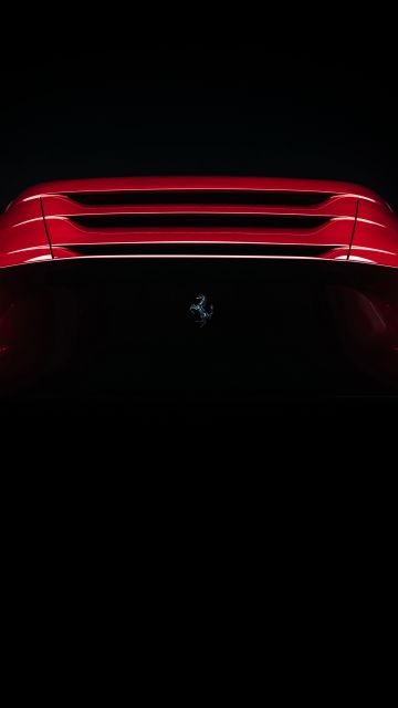 Ferrari Omologata, AMOLED, Supercars, Black background, 2020, 5K