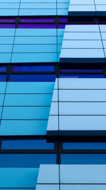 Rijn Tower, Arnhem, Netherlands, Gelderland, Glass building, Pattern, Blue, Abstract Lines, 5K