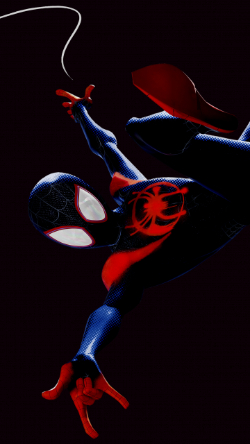 Miles Morales, Spider-Man: Into the Spider-Verse, Black background, 5K, AMOLED, Spiderman