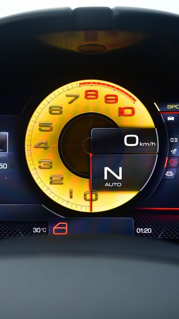 Ferrari Roma, Cockpit, Sports cars, Interior, Instrument Cluster, Speedometer, 2021, 5K