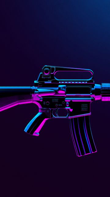 M16A4, PUBG MOBILE, Assault rifle, PlayerUnknown's Battlegrounds, Neon