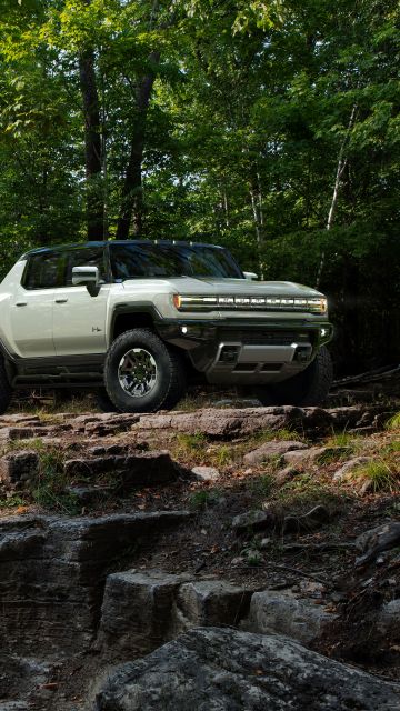 GMC Hummer EV, Forest, Electric SUV, Off-roading, Luxury SUV, Electric trucks, 2022, 5K, Four-wheel drive, Rugged, Tough