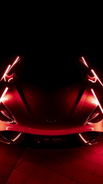 McLaren 765LT, Dark aesthetic, Supercars, Dark background, 2021, 5K