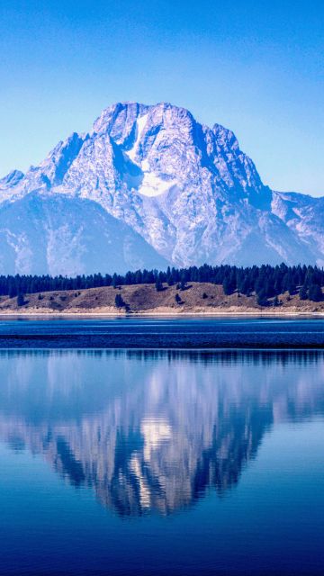 Grand Teton National Park, Mountain range, Lake, Reflections, Blue, Mountains, Daylight, Tranquility, Scenery, 5K, 8K