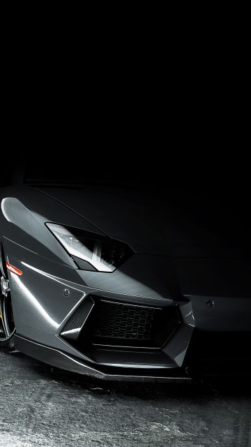 Lamborghini Aventador, AMOLED, Grey, Dark background, CGI