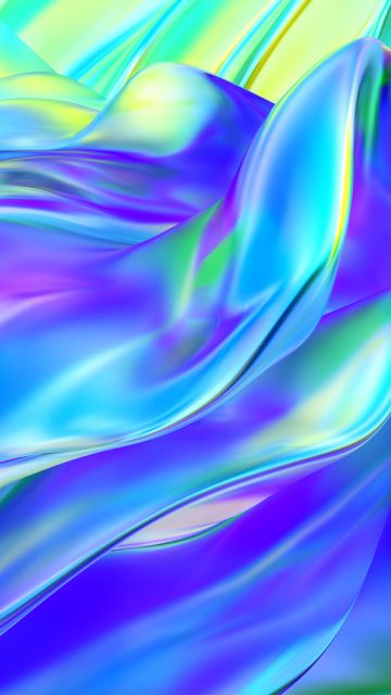 Waves, Chromatic, Colorful, Silk, 3D, Blue gradient