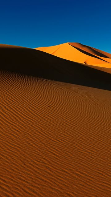 Sahara Desert, Sand Dunes, Algeria, Soil, Daytime, Blue Sky, Clear sky, Scenery, Landscape