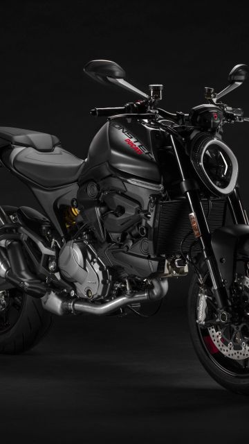 Ducati Monster, Sports bikes, 2021, Dark background, 5K