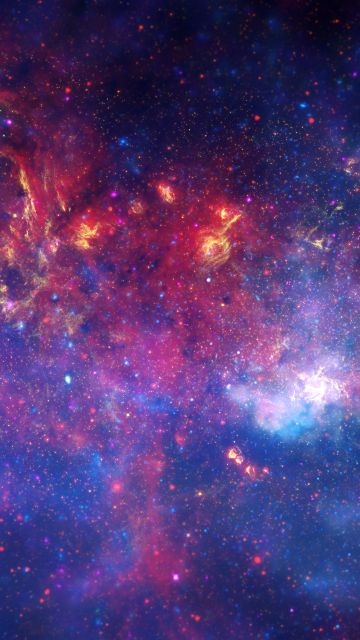 Galactic Center, Cosmology, Star Birth, Black hole, Astrophysics, Galaxies, Nebulae, Milky Way, Long exposure, Astronomy, Digital composition, 5K
