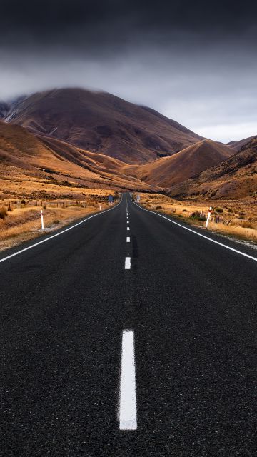 Lindis Pass, New Zealand, Landscape, Empty Road, Landscape, Misty, Mountain Plateau, Scenic