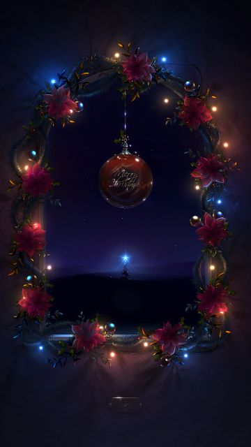Christmas decoration, Merry Christmas, Night, Dark background, Lights, Garland, AMOLED, Aesthetic Christmas, Navidad, Noel