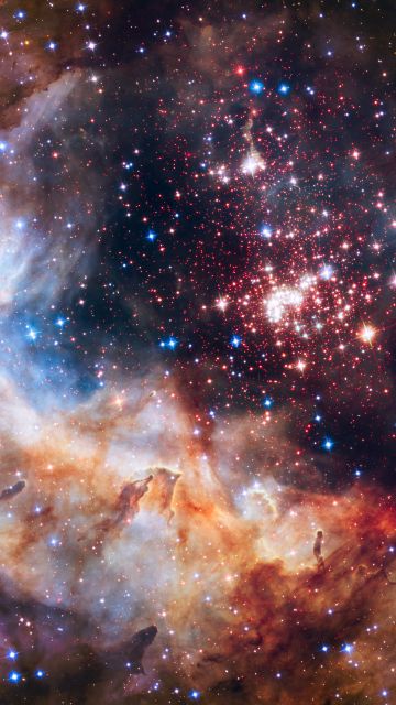Westerlund 2, Celestial fireworks, Star cluster, Constellation, Astronomy, Galaxy, Milky Way, Burning Stars, 5K