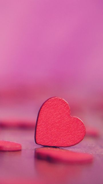 Love hearts, Bokeh, Pink hearts, Alone