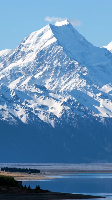 Mount Cook, New Zealand, Aoraki National Park, Mountain Peak, Snow covered, Lake Pukaki, Landscape, Scenery, 5K