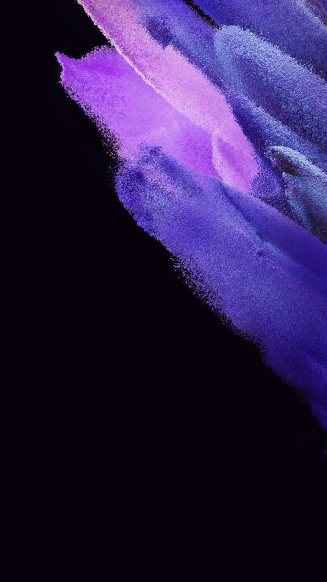 Samsung Galaxy S21, Purple, Stock, AMOLED, Particles, Pink, Black background