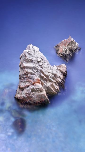 macOS Big Sur, Seashore, Rocks, Stock, Aesthetic, 5K