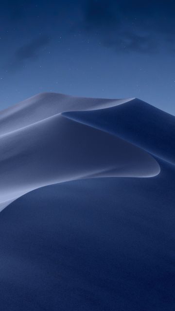 macOS Mojave, Moon light, Sand Dunes, Mojave Desert, California, Night, Dark, 5K, Stock, Aesthetic