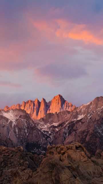 macOS Sierra, Sierra Nevada, Mountain range, Evening, Sunlight, Mountains, Mount Whitney, Peak, Summit, Stock, 5K