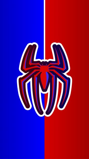 Spider-Man, Logo, Red background, Minimal art, Marvel Superheroes, 5K, 8K, 12K, Spiderman, Simple