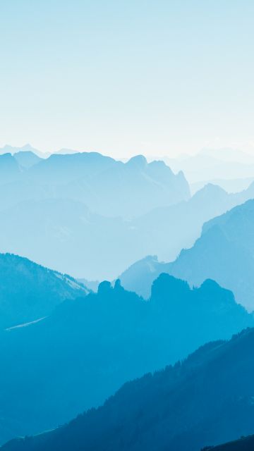 Alpstein, Switzerland, Mountain range, Landscape, Foggy, Aerial view