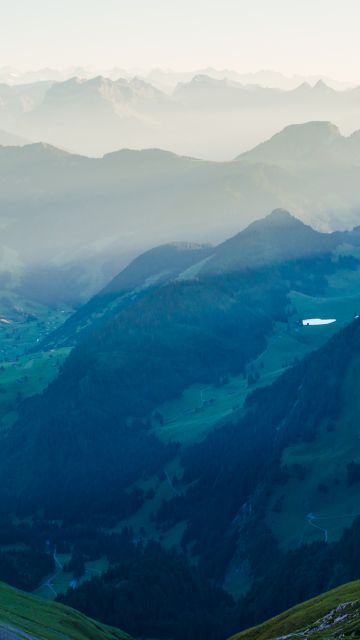 Rotsteinpass, Switzerland, Alpstein, Landscape, Mountain range, Valley, Viewpoint, Fog, Sunrise