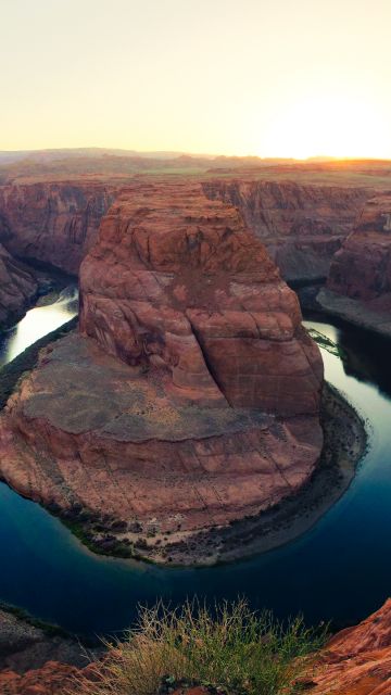 Horseshoe Bend, Page, Arizona, Colorado River, Grand Canyon, Rock formations, Landmark, Landscape, Tourist attraction