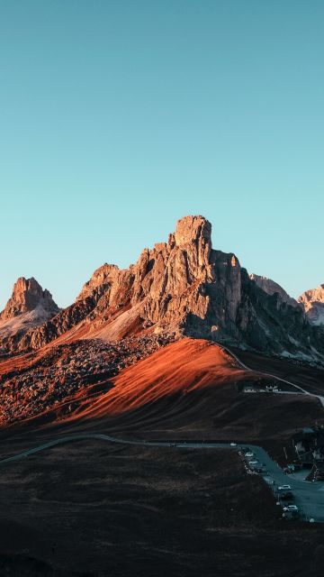 Giau Pass, Mountain pass, Italy, Dolomites, Landscape, Mountain Peak, Blue Sky, 5K