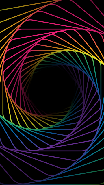Cosmic, Rainbow, Swirl, Spiral, Black background, Multicolor, AMOLED